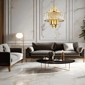 Luster na reťazi MARGOT 9xE14/40W/230V pr. 55 cm zlatá