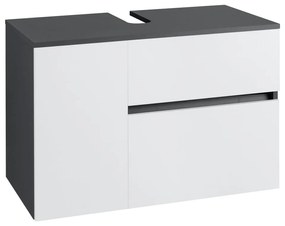 Bielo–antracitová závesná skrinka pod umývadlo 80x53 cm Wisla – Støraa