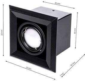 Podhľadové svietidlo Blocco, 1x čierne kovové tienidlo, (možnosť polohovania), b