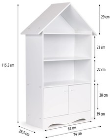 EcoToys Detská drevená knižnica - Domček