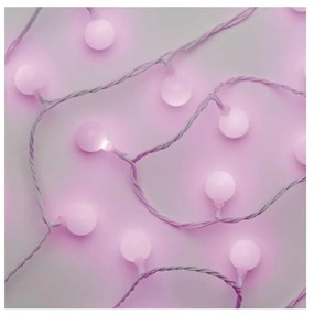 LED Vianočná vonkajšia reťaz 40xLED/9m IP44 ružová