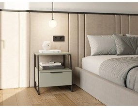 Zeleno-sivý nočný stolík Velia – Marckeric