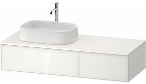 DURAVIT Zencha závesná skrinka pod umývadlo na dosku (umývadlo vľavo), 2 zásuvky, 1300 x 550 x 281 mm, biela/biela super matná, ZE4816064840000