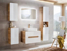 Kúpeľňová skrinka CMD ARUBA WHITE 821 dub wotan/biely lesk