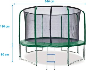 Marimex | Trampolína Marimex Standard 366 cm - zelená + vnútorná ochranná sieť + schodíky ZADARMO | 19000101