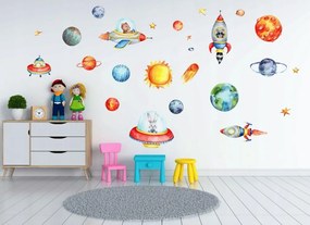 Krásna detská farebná nálepka na stenu s motívom kozmu 60 x 120 cm