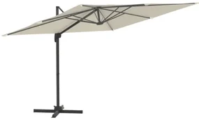 vidaXL Závesný slnečník s hliníkovou tyčou pieskovobiely 300x300 cm-