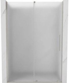 Mexen Velar, posuvné sprchové dvere do otvoru 160 cm, 8mm sklo námraza, brúsená oceľ, 871-160-000-31-97
