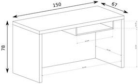 Písací stôl MEISON 150 cm