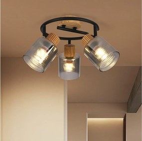 Brilagi - Bodové svietidlo HYGGE 3xE14/15W/230V drevené/dymové