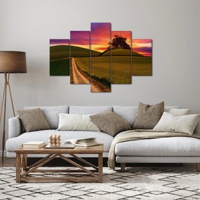 Obraz poľa pri západe slnka (150x105 cm)