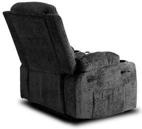 Masážne polohovateľné kreslo ARIEN čierny zamat - vintino.sk