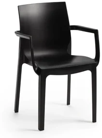 EMMA záhradná stolička s podrúčkami black