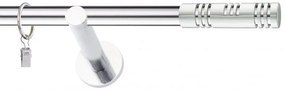 Dekorstudio Chrómová jednoradová garniža ELIS 19mm Dĺžka: 360cm, Typ uchytenia: Držiak modern, Typ príslušenstva: Krúžky tiché so štipcami