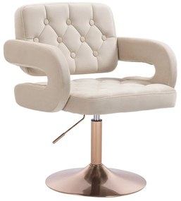 LuxuryForm DESIGN Kreslo ADRIA VELUR na zlatom tanieri - krémové