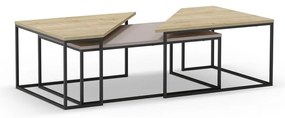 Konferenčné stolíky s doskou v dubovom dekore v súprave 3 ks 70x110 cm Titan – Marckeric