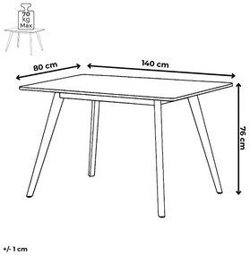 Autronic BONTEC Jedálenský stôl 140x80cm, mdf HT-W1214 WT Farba: Biela