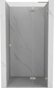 Mexen, Mexen Lunar L otočné sprchové dvere pravé 85 cm, transparentné, brúsený nikel - 834L-085-000-97-00-P