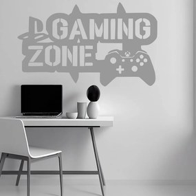 Veselá Stena Samolepka Gaming zone Farba: šedá, Veľkosť: 40 x 24 cm