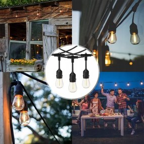 LED Vonkajší dekoratívny reťaz 5xE27/1W/230V 5,94 m IP44 čierna