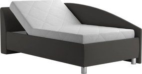 Rohová posteľ Andrew ľavá 110x200 cm, tmavo šedá látka