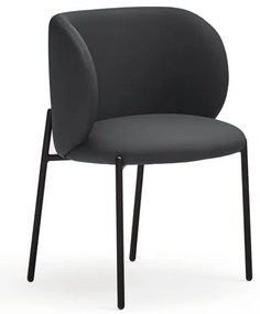 Čierne čalúnené jedálenské kreslá v súprave 2 ks Mogi – Teulat