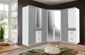 Šatníková skriňa bez zrkadla Click, 91 cm, biela/šedý betón