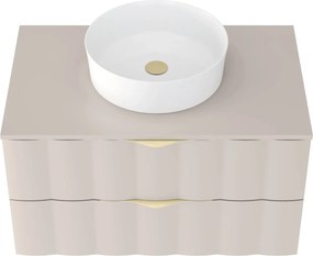 Závesná skrinka pod umývadlo Omi 80 cm kašmírová/zlatá