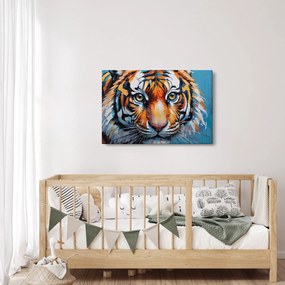 Obraz - Pohľad tigra, maľba (90x60 cm)
