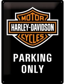 Plechová ceduľa Harley Davidson - Parking Only, (30 x 40 cm)