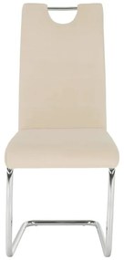 Kondela Jedálenská stolička, béžová Dulux Velvet látka/svetlé šitie, ABIRA NEW