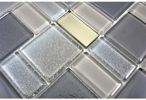 Sklenená mozaika Dazzle 13G 30x30 cm mix sivá