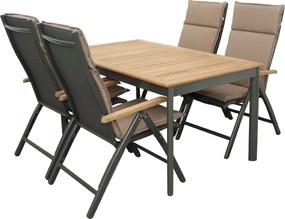 Doppler CONCEPT TEAK FSC® 4+1 - záhradná sedacia súprava (hliník/teakové drevo)