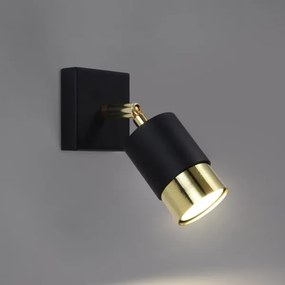 Sollux SL.1069 - Nástenné bodové svietidlo NERO 1xGU10/40W/230V čierna/zlatá