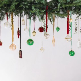 Bella Rose Sklenená vianočná ozdoba Lucerna Modrá