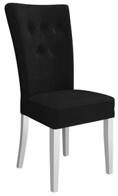 Čalúnená jedálenská stolička ST67 + klopadlo, Farby: čierny, Farby: biela polomatná, Potah: Magic Velvet 2219
