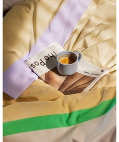 Bielo-béžové bavlnené obliečky na jednolôžko 140x200 cm Block – Hübsch