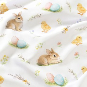 Goldea veľkonočná teflónová látka na obrusy - veselá veľká noc 160 cm