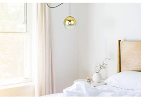 Závesné svietidlo Bergen Gold Spider, 1x zlaté/transparentné sklenené tienidlo (fi 15cm)