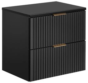 Závesná skrinka pod umývadlo Casad s doskou 60 cm čierna