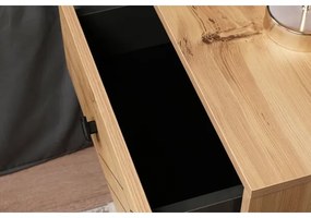 Nočný stolík LUNA 55x50 cm hnedá/čierna