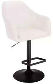 LuxuryForm DESIGN Barová stolička ANDORA na čiernom tanieri - biela