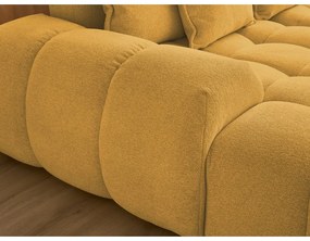 Ženilková rozkladacia/s úložným priestorom rohová pohovka v horčicovej farbe (pravý roh/do tvaru "U") Everest – Bobochic Paris