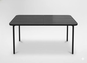 Garden Line PRAVOUHLÝ ZÁHRADNÝ STÔL 140 x 80 x 72 CM TMAVOSIVÁ