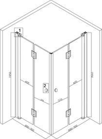 BPS-koupelny Štvorcový sprchovací kút HYD-SK08B-M 90x90 čierna/transparent + vanička HYD-SSV-RIKO čierna