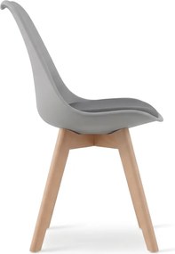 Sivá stolička BALI MARK s bukovými nohami, tmavosivý sedák