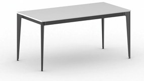 Rokovací kancelársky stôl PRIMO ACTION, 160x80 cm, čierna podnož, biela