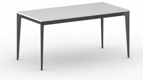 Rokovací kancelársky stôl PRIMO ACTION, 160x80 cm, čierna podnož, biela