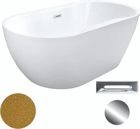 Besco Akrylátová voľne stojaca vaňa Navia Glam Z 140x75 (150x80, 160x80) BESCO-Typ výpuste: Click-Clack s prepadom, grafit, BESCO-Rozmery: 150x80, BE…