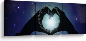 Obraz - Symbolická láska (s hodinami) (90x30 cm)